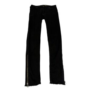 Robins Jean Black Wings Ankle Zip Skinny Jeans Womens 29 USA